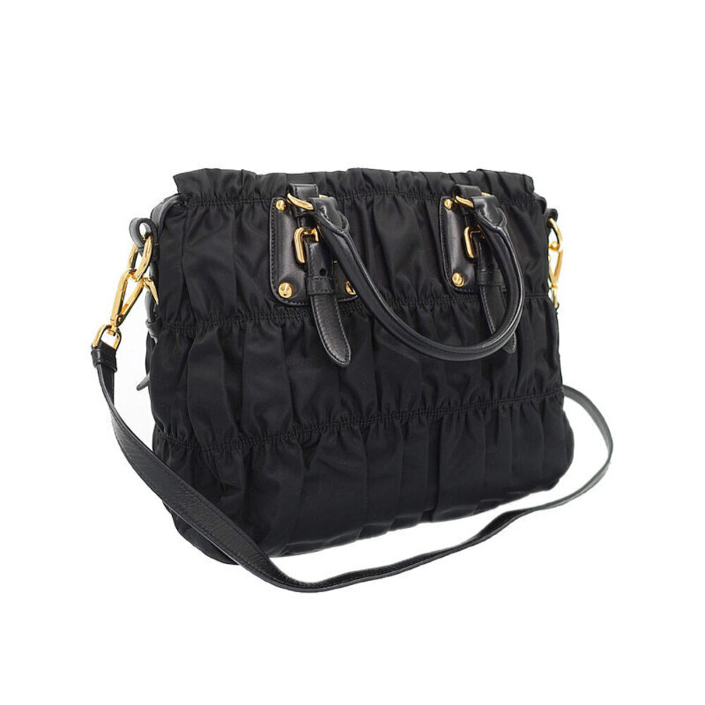 Prada Nappa Gaufre Tote Bag black leather - Picture 2 of 9